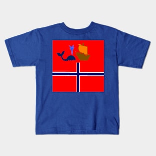 Sporty Norway Design on Blue Background Kids T-Shirt